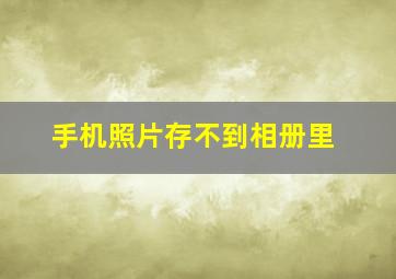 手机照片存不到相册里