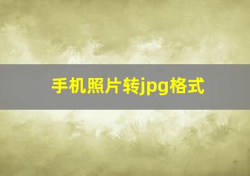 手机照片转jpg格式