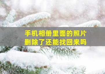 手机相册里面的照片删除了还能找回来吗