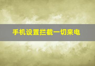 手机设置拦截一切来电