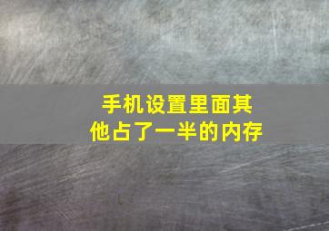 手机设置里面其他占了一半的内存