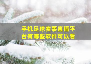 手机足球赛事直播平台有哪些软件可以看