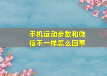 手机运动步数和微信不一样怎么回事