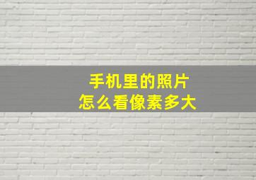 手机里的照片怎么看像素多大