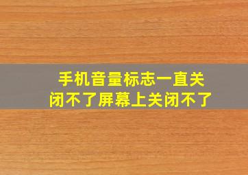 手机音量标志一直关闭不了屏幕上关闭不了