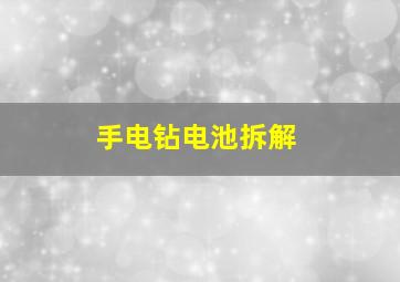 手电钻电池拆解