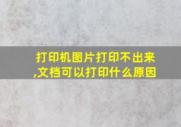 打印机图片打印不出来,文档可以打印什么原因