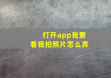 打开app我要看我拍照片怎么弄