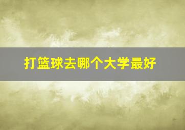 打篮球去哪个大学最好