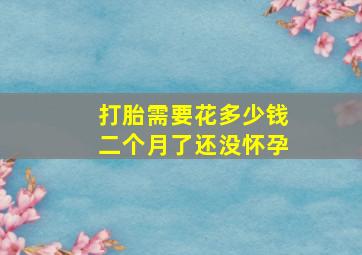 打胎需要花多少钱二个月了还没怀孕