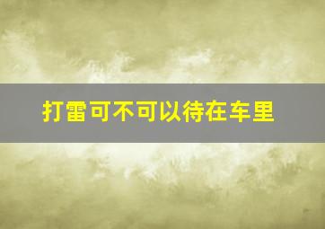 打雷可不可以待在车里