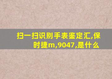 扫一扫识别手表鉴定汇,保时捷m,9047,是什么