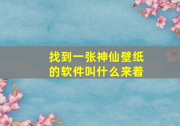 找到一张神仙壁纸的软件叫什么来着