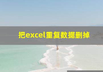 把excel重复数据删掉