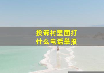 投诉村里面打什么电话举报