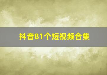 抖音81个短视频合集