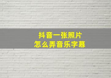 抖音一张照片怎么弄音乐字幕