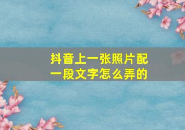 抖音上一张照片配一段文字怎么弄的