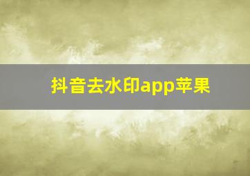 抖音去水印app苹果