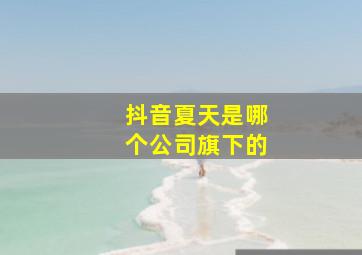 抖音夏天是哪个公司旗下的