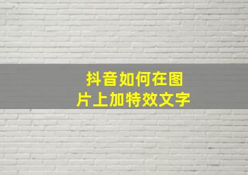 抖音如何在图片上加特效文字