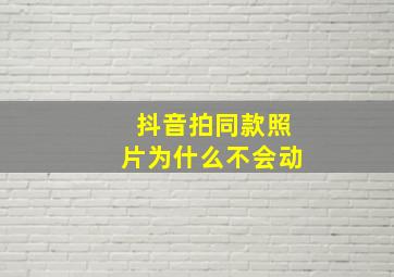 抖音拍同款照片为什么不会动