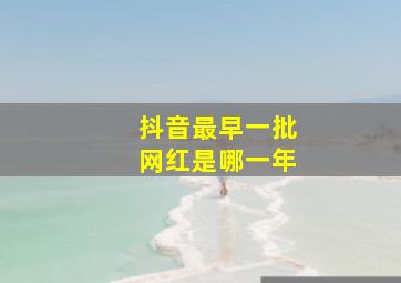 抖音最早一批网红是哪一年