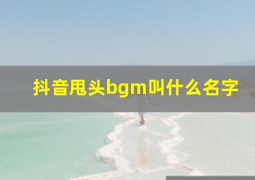 抖音甩头bgm叫什么名字