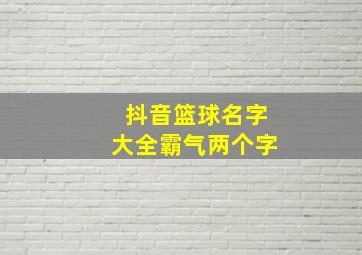 抖音篮球名字大全霸气两个字