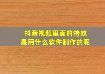 抖音视频里面的特效是用什么软件制作的呢