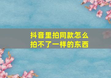 抖音里拍同款怎么拍不了一样的东西