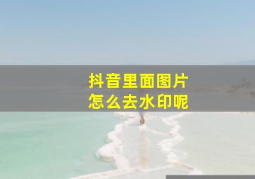 抖音里面图片怎么去水印呢