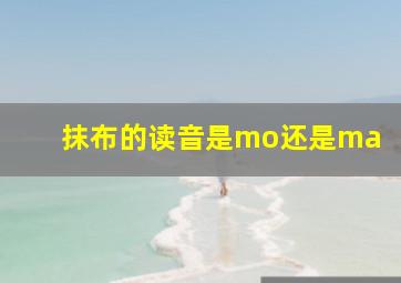 抹布的读音是mo还是ma