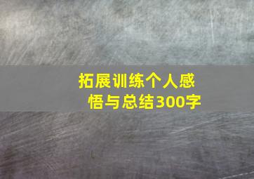 拓展训练个人感悟与总结300字