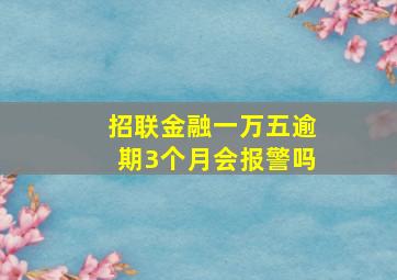 招联金融一万五逾期3个月会报警吗