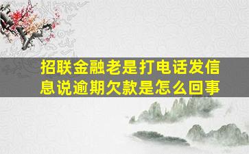 招联金融老是打电话发信息说逾期欠款是怎么回事