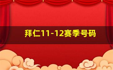 拜仁11-12赛季号码