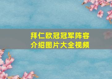 拜仁欧冠冠军阵容介绍图片大全视频