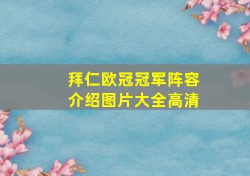 拜仁欧冠冠军阵容介绍图片大全高清