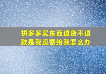 拼多多买东西退货不退款是我没寄给我怎么办