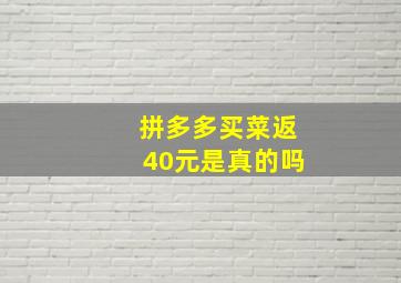 拼多多买菜返40元是真的吗