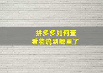 拼多多如何查看物流到哪里了