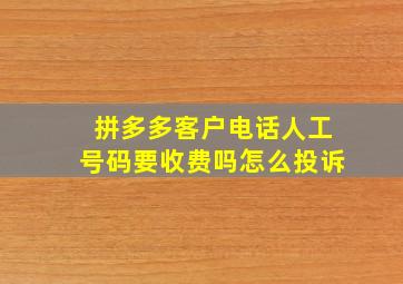 拼多多客户电话人工号码要收费吗怎么投诉