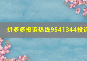 拼多多投诉热线9541344投诉