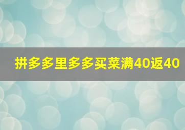 拼多多里多多买菜满40返40