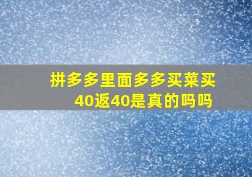 拼多多里面多多买菜买40返40是真的吗吗