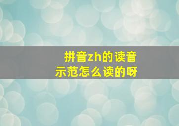 拼音zh的读音示范怎么读的呀