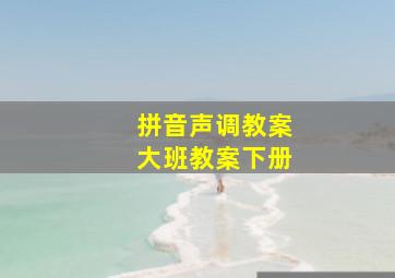 拼音声调教案大班教案下册