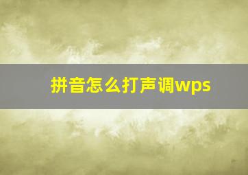 拼音怎么打声调wps