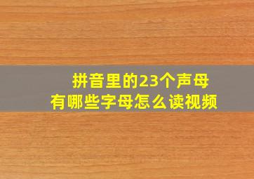 拼音里的23个声母有哪些字母怎么读视频